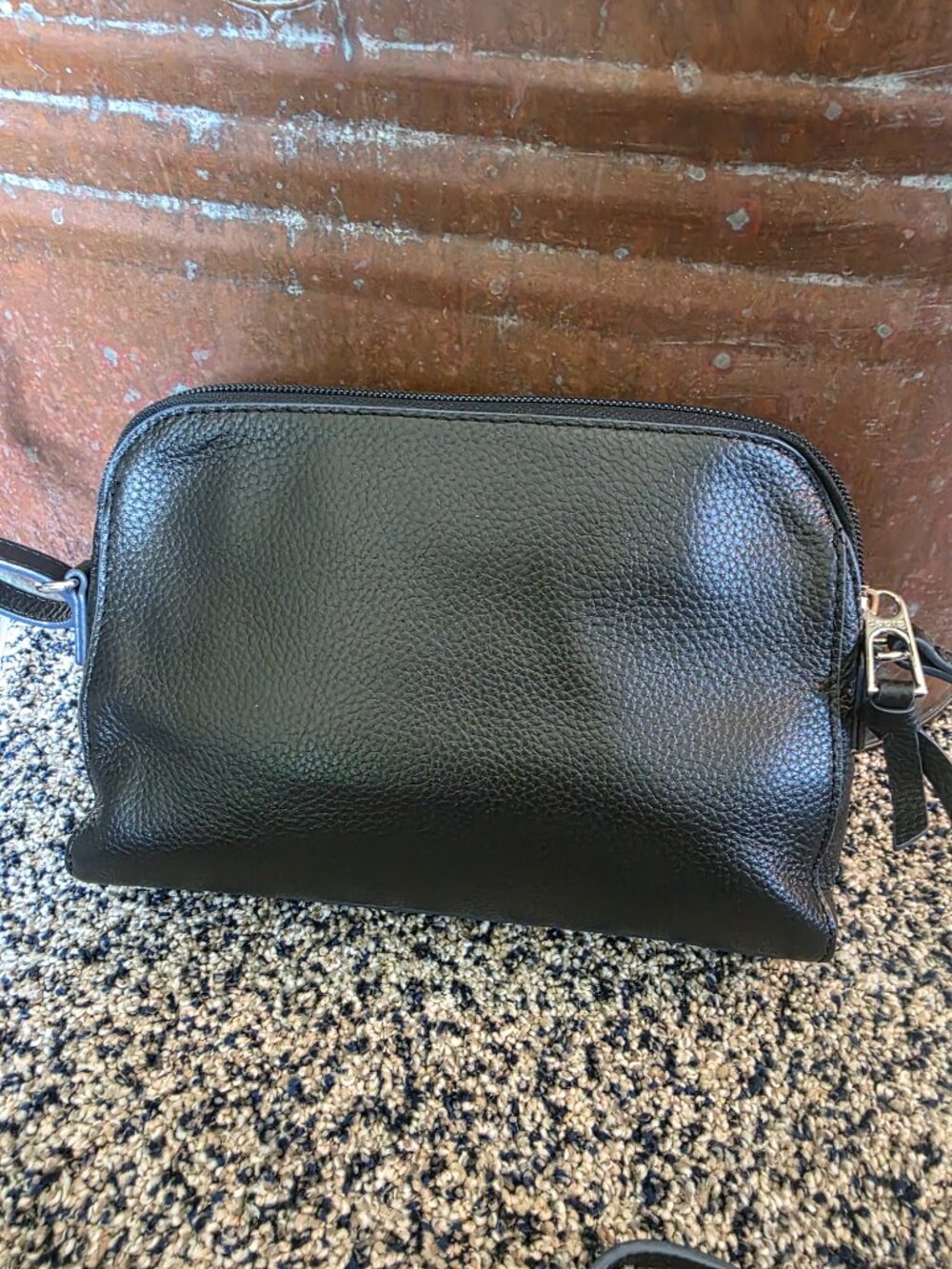 Lodis Charlotte Pebbled Leather Small Crossbody Bag Black Purse - Picture 2 of 9